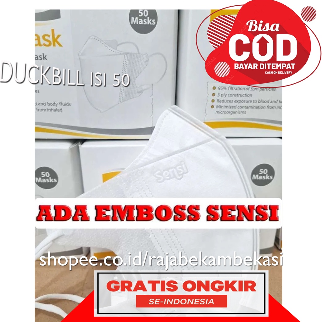 Sensi Duckbill Isi 50 / Masker Dukbill isi 50