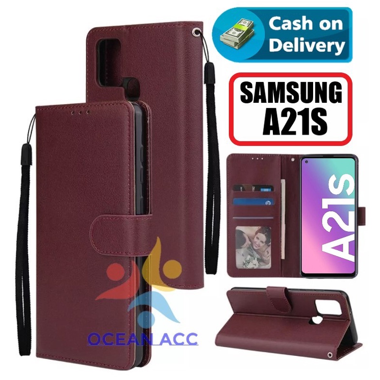 DOMPET HP UNTUK SAMSUNG A21S (2020) NEW LEATHER FLIP CASE SAMSUNG A21S (2020) NEW