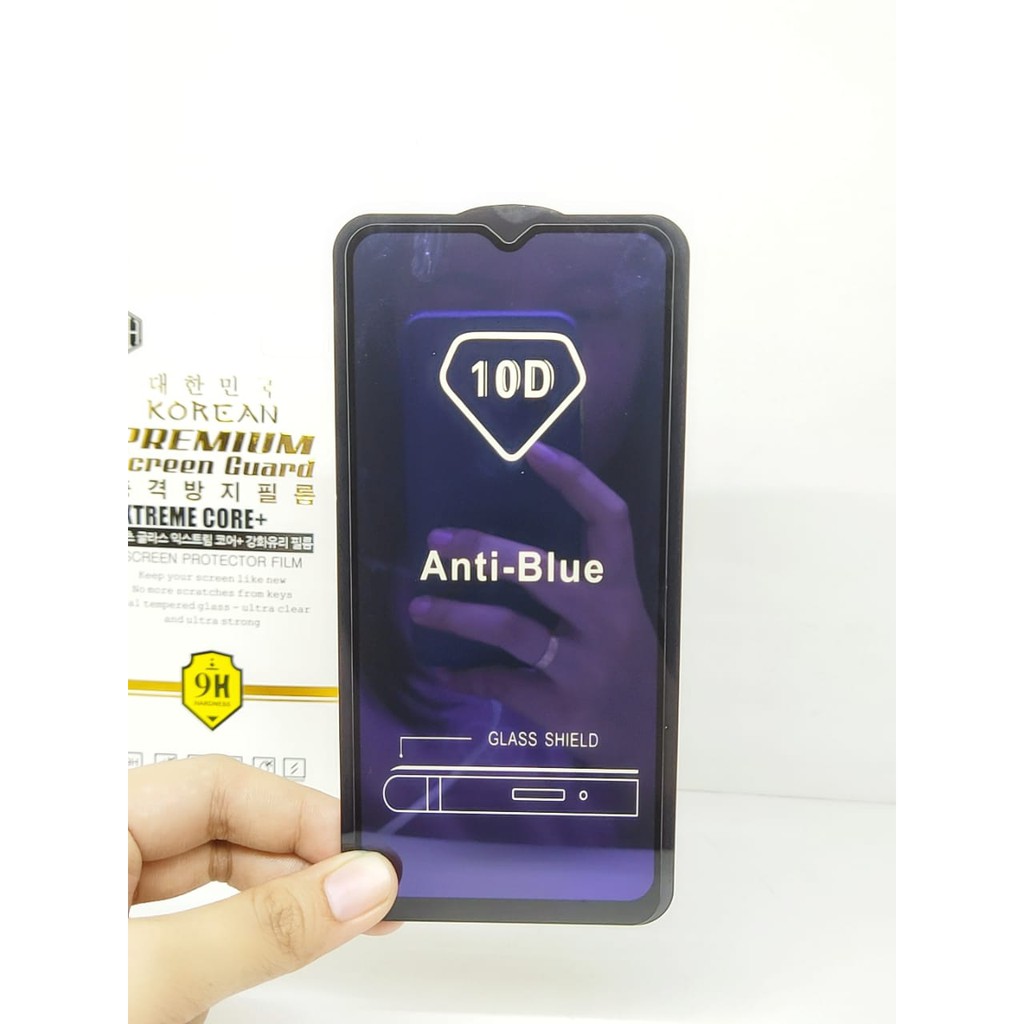 KOREAN Blue Ray 10D Vivo Y20 Y12s 2020 6.5 inchi Tempered Glass FULL GLUE ANTI RADIASI