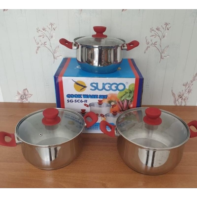 Panci Set 6 Pcs Suggo SG-SC6-R / panci 6 set merek suggo / panci set murah