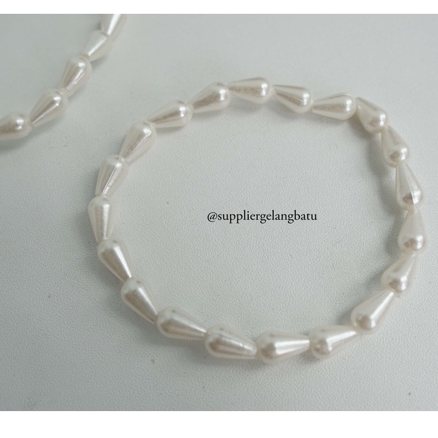 GELANG Mutiara Sintetis TETES 8MM WHITE PEARL bingkisan kado cantik