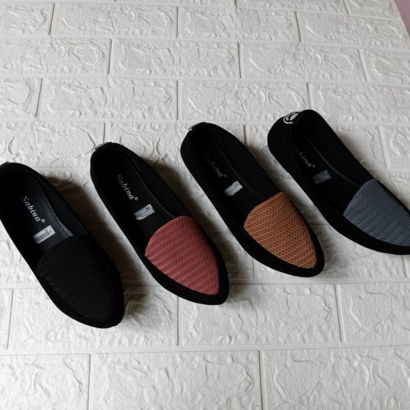 Sepatu Wanita Terbaru Flat Shoes Wanita Cantik Balet Lidah Sol Karet