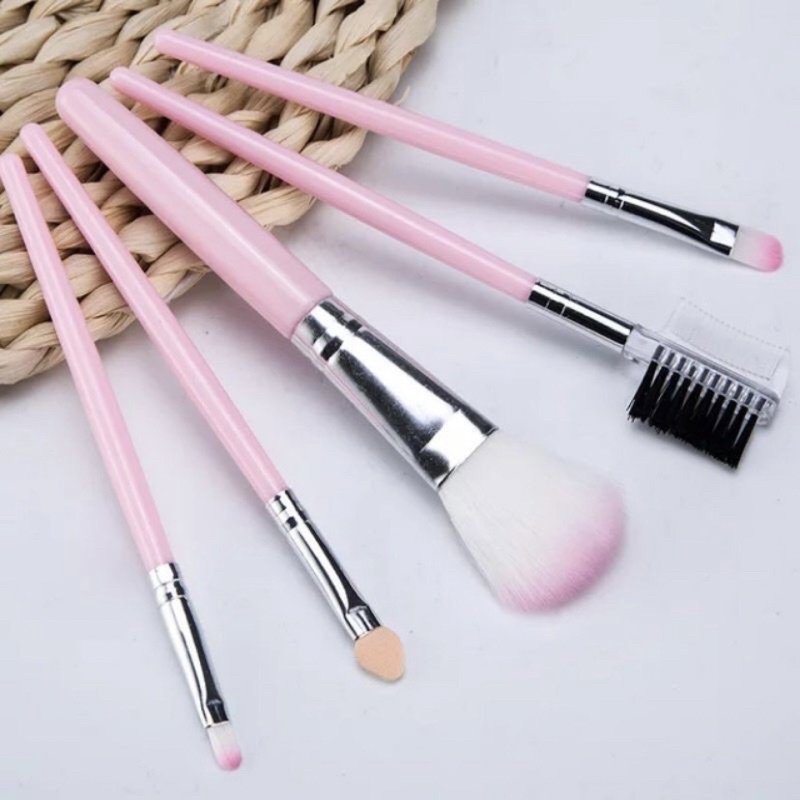 5PCS/Set Kuas Make Up Brush Kuas Makeup Eyebrow Brush Blush On Blush Eyeshadow Brush Sponge