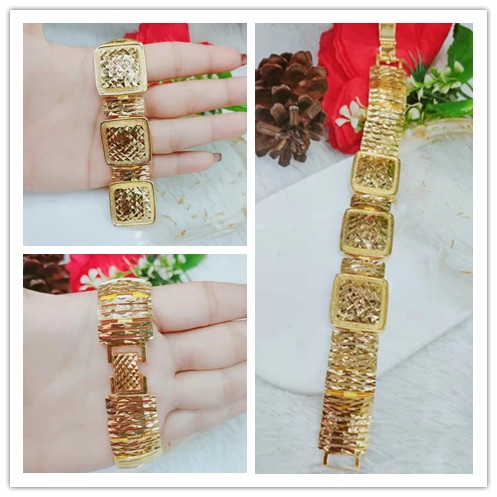 Gelang Xuping Lapis Emas 24K Perhiasan Fashion F44-47 (lebar 25mm)