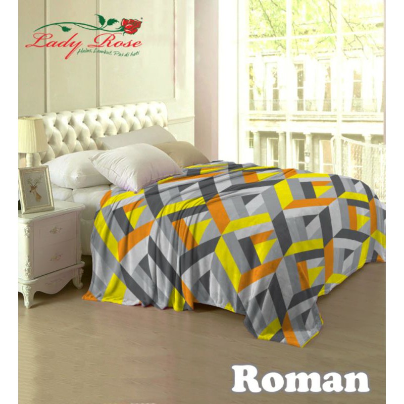 Selimut Lady Rose Terlaris bulu halus uk. 160x200 motif minimalis Stacko Glory Aquatic Roman Celine-Roman