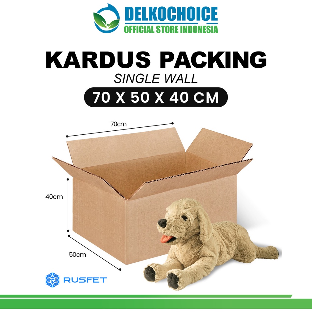 

KARDUS PACKING KARTON BOX 70x50x40cm DUS KOTAK PACKAGING POLOS TEBAL RUSFET PREMIUM / SATUAN