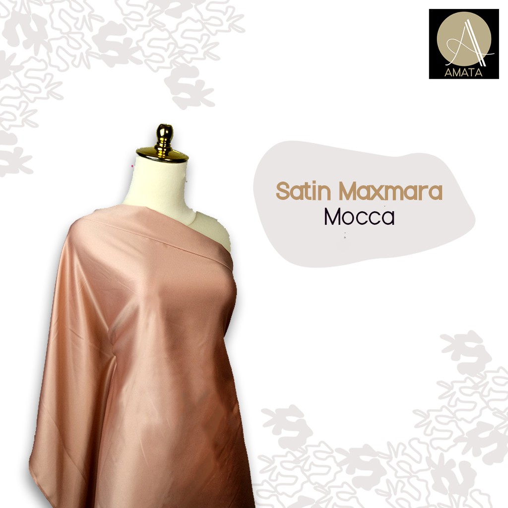 1/2 meter Kain Satin Maxmara / Sateen Velvet Premium Mocca