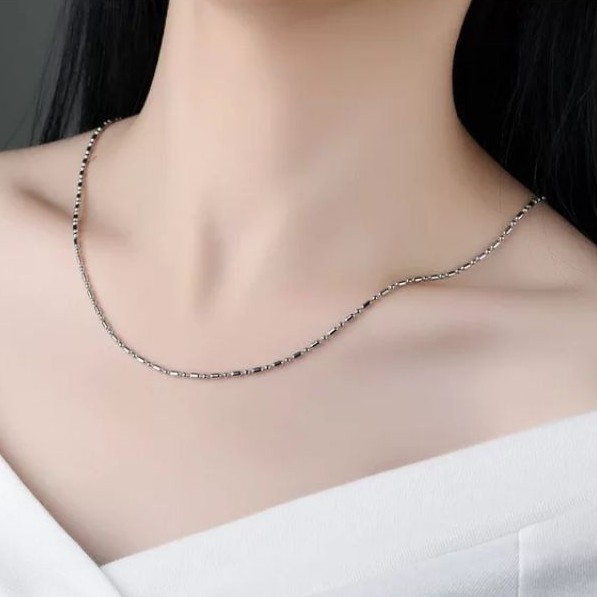 BOUNCIL JEWELLRY - Stainless Steel 316L Kalung Pria/Wanita Biji Lada silver/perak anti Karat