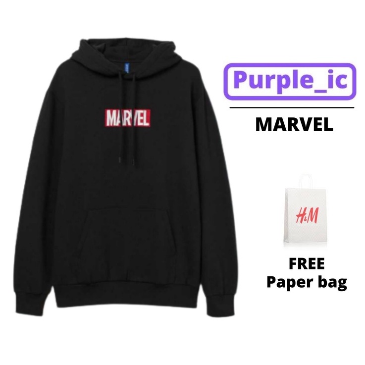 5.5 COD Hoodie Hodie Jaket Sweater Switer Pria Wanita Marvel Bordir Hitam Full Tag HNM