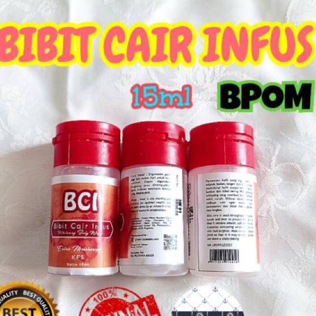 BCI BIBIT CAIR INFUS VERSI BOTOL PLASTIK ORIGINAL/bibit pemutih badan dosis tinggi ampuh murah bpom