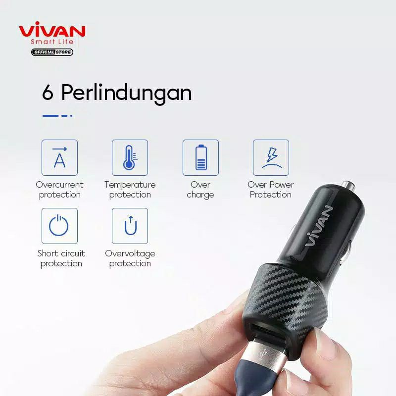 Vivan CC02Q Car Charger 30W Quick Charge