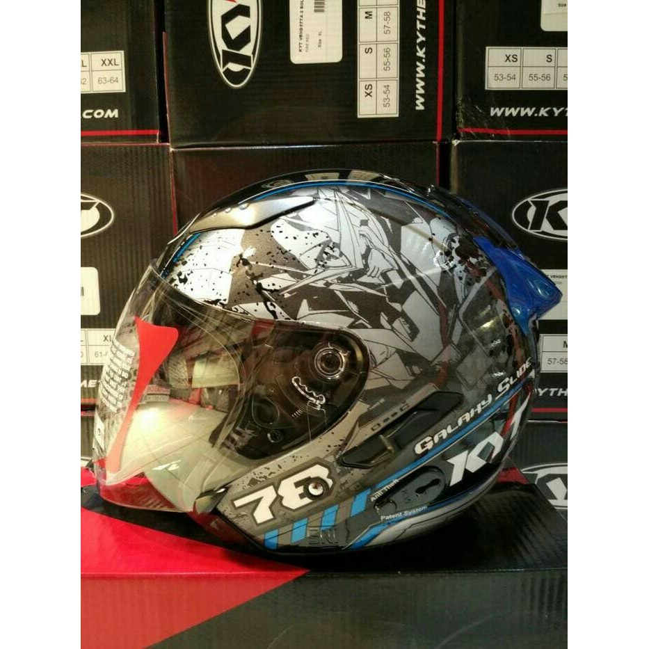 Helm KYT Galaxy Slide Motif Grafis Halface Original