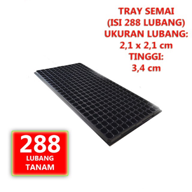 Tray semai pot tray penyemaian bibit tanaman 288 lubang 12 x 24 cm