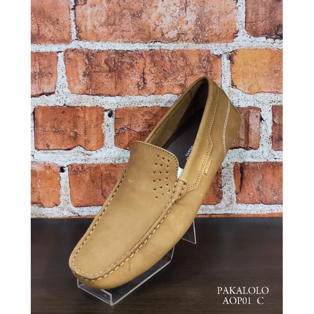 Sepatu pria PAKALOLO, sepatu casual slip on, bahan kulit asli dan nyaman dipakai