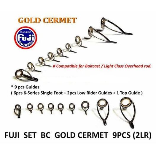 GUIDE SET FUJI BC / BAITCASTING / OVERHEAD GOLD CERMET isi 9pcs