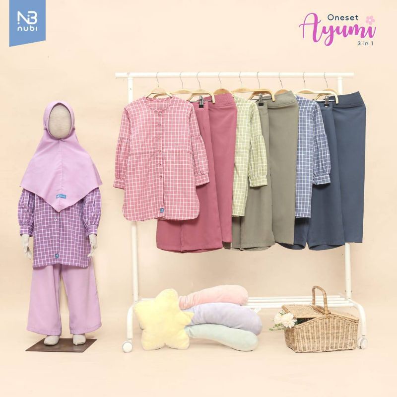 ✅ SETELAN BAJU TUNIK CANTIK ANAK MUSLIM PEREMPUAN NUBINTANG ONESET AYUMI
