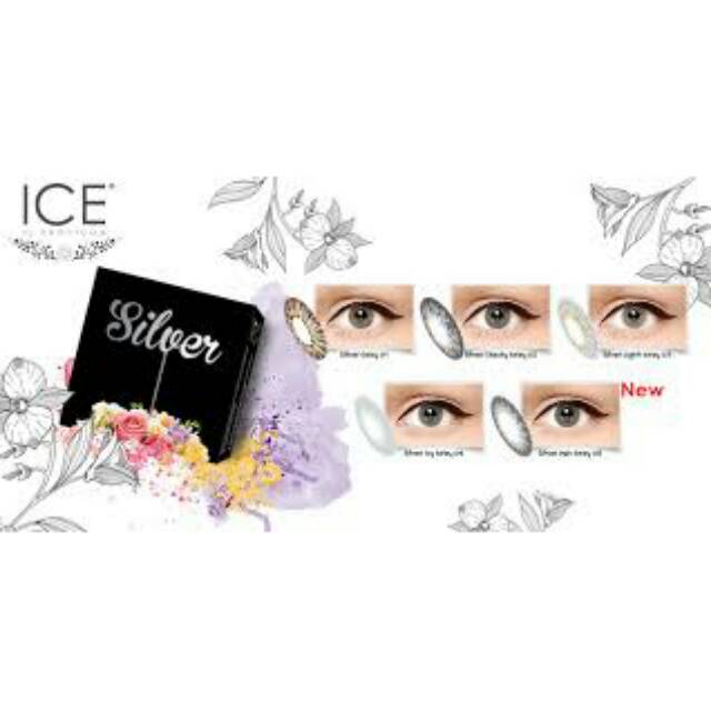 ice silver softlens warna diameter besar tanpa pinggiran hitam mirip nobluk ready minus