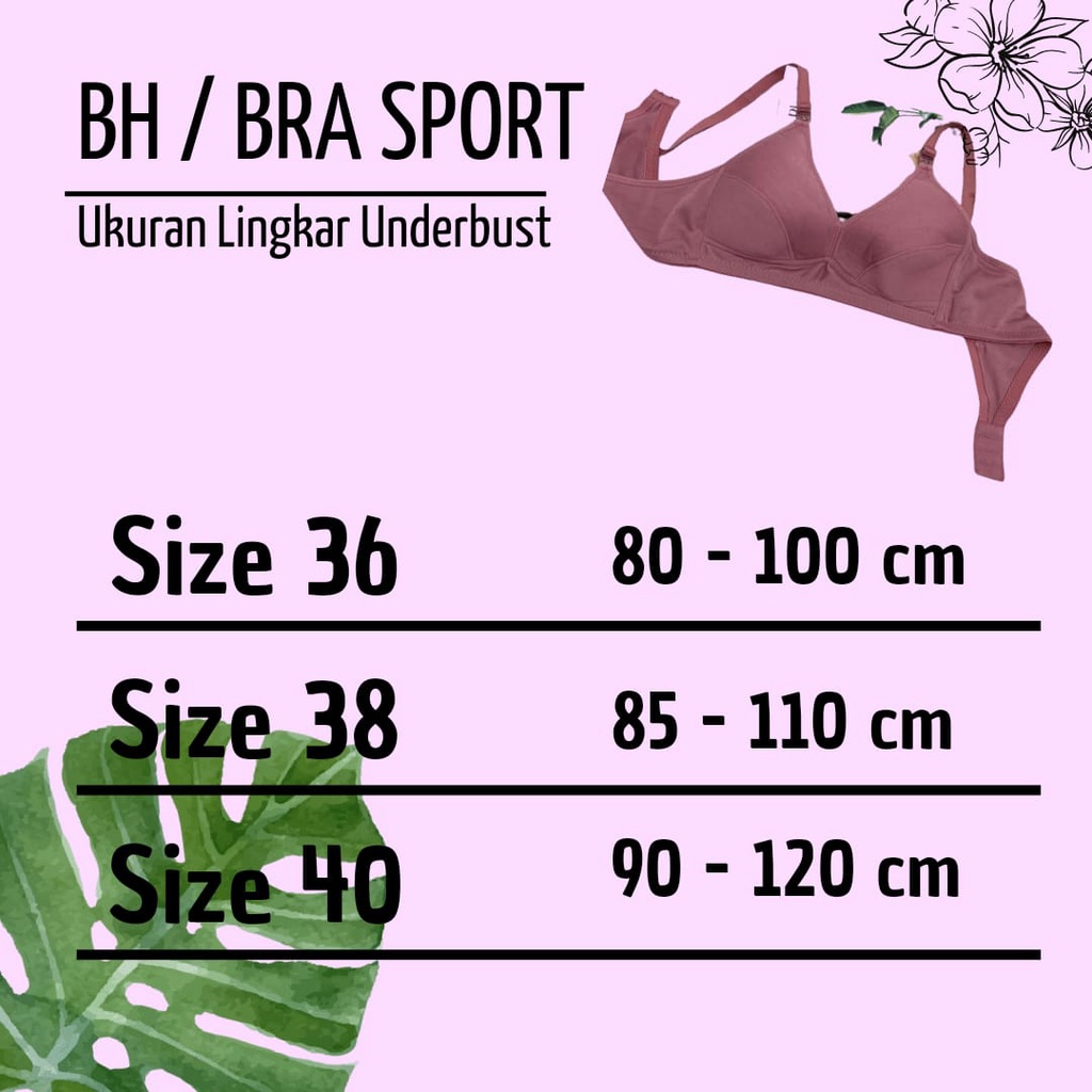 SPORT BRA WANITA | BH WANITA SPORT NON BUSA | SPORT BRA | BH WANITA DEWASA TANPA KAWAT &amp; BUSA