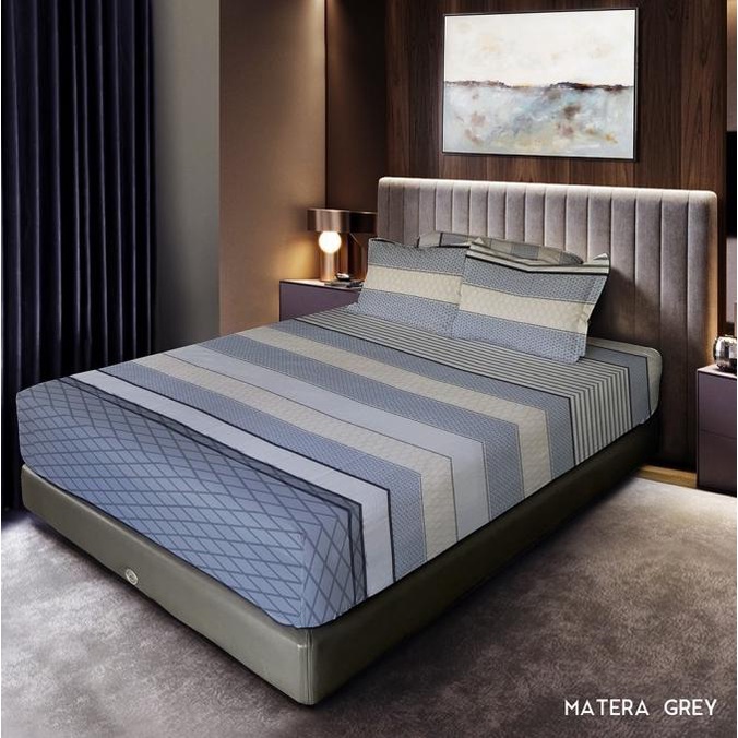 Celina by King Rabbit 100% Cotton Silk Sprei 180x200 cm Mattera Blue