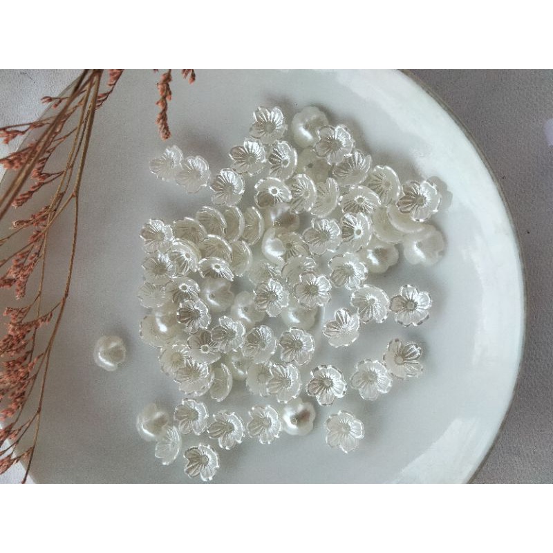 akrilik kelopak bunga kecil putih akrilik bunga melati