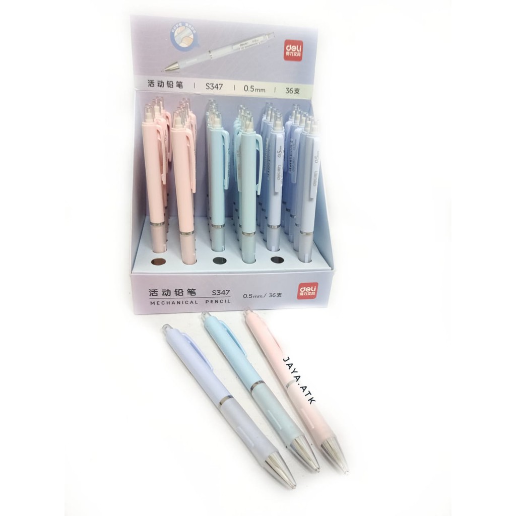 PENSIL MEKANIK CETEK CETREK DELI S347 0.5 MM WARNA PASTEL SOFT COLOUR MECHANIC PENCIL