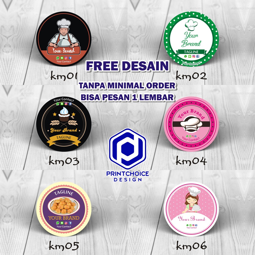 (Free design) Label Produk Makanan ukuran A3