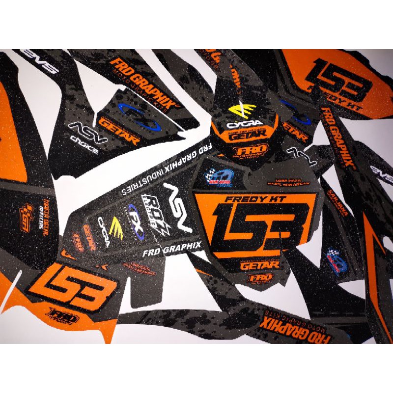 DECAL KLX GORDON ORANGE GLITER