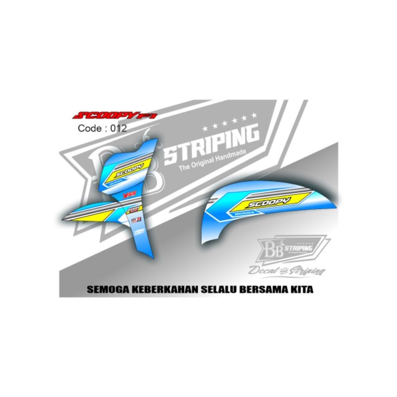 striping stiker setiker motor Scoopy FI (012) 2016 2017 2018 2019 2020 FI New