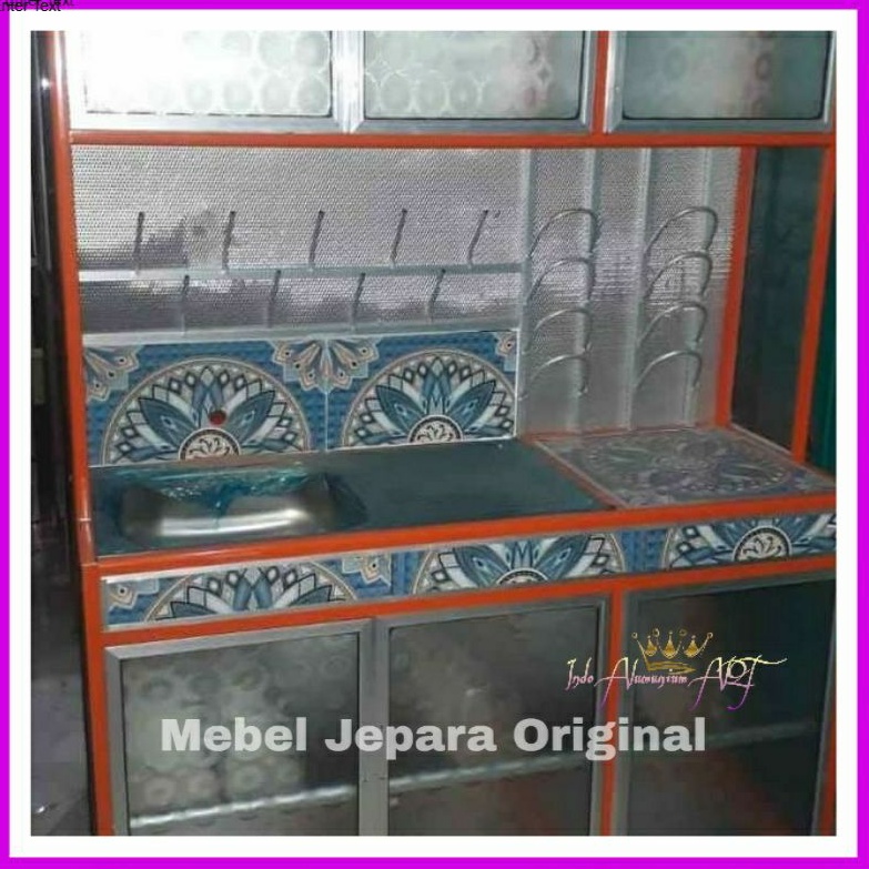Kitchen set Wastafel & Rak Piring Lemari Dapur Pintu 6 Bahan Alumunium