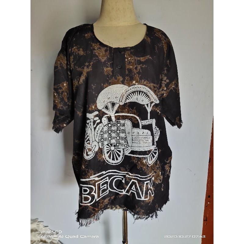 BAJU BARONG BERCAK HITAM/ BAJU MOTIF BARONG PESPA BECAK