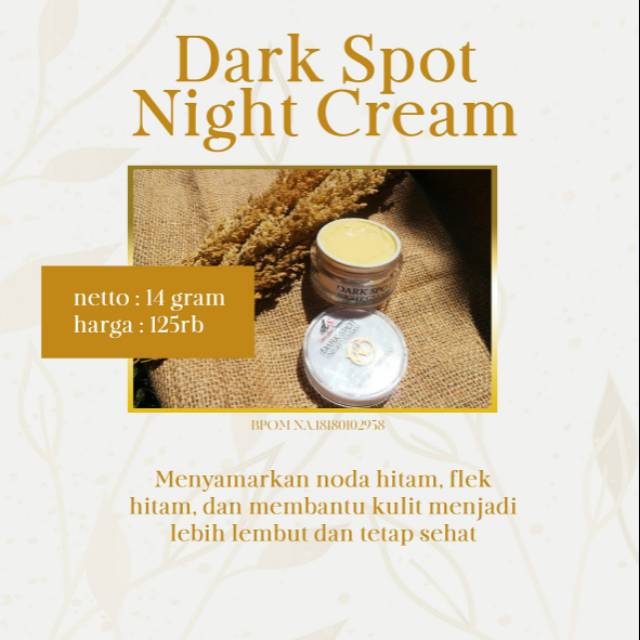 

Cream flek temulawak WDpremium DARK SPOT NIGHT CREAM by DSI Original