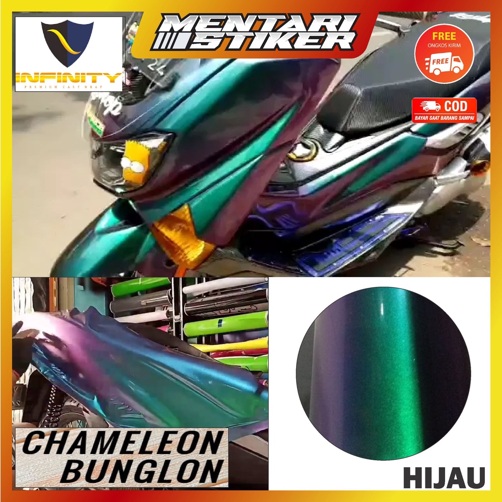 Stiker skotlet bunglon chameleon glossy scotlite motor bunglon  merk infinity best quality