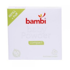 Bambi Baby Powder Compact Dan Refil With Puff Bedak Bayi