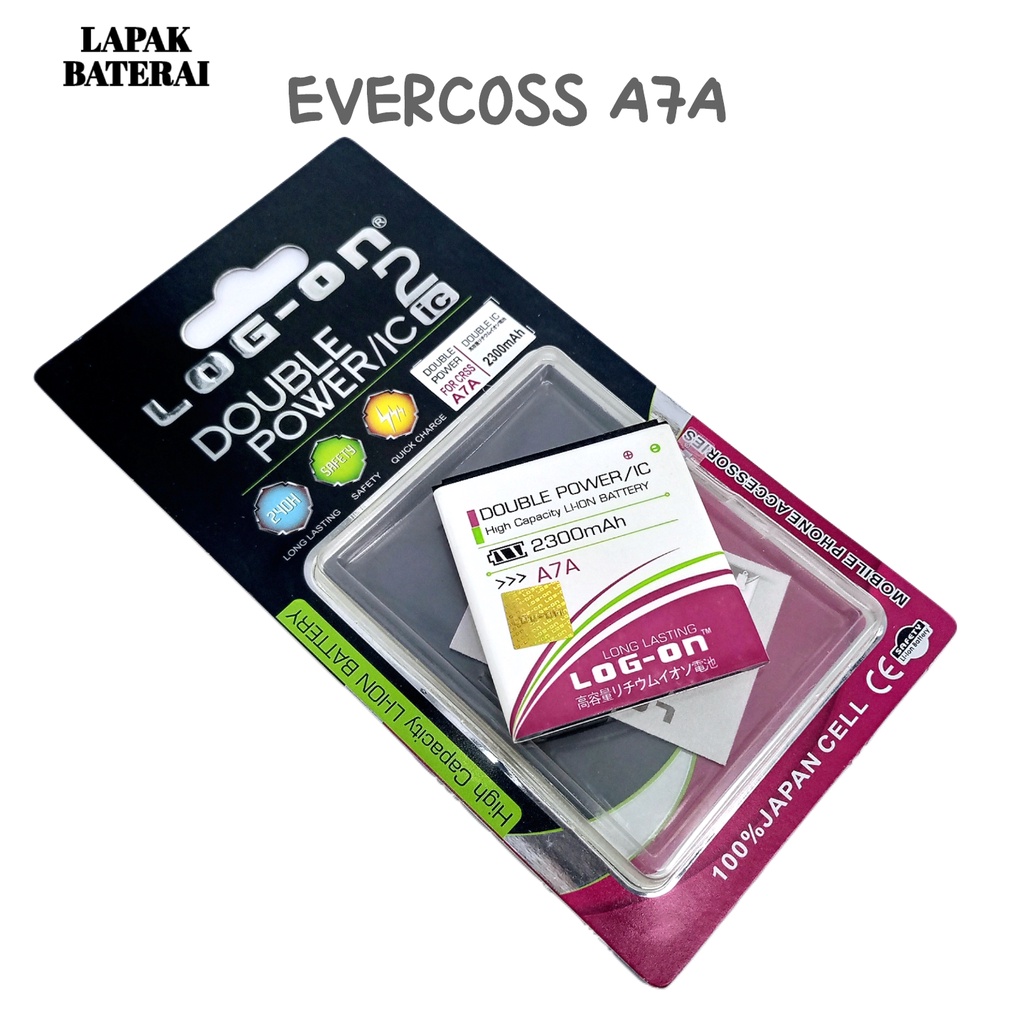 LOG - ON Evercoss A7A | Cross A7A Baterai Double IC Protection Battery Batre