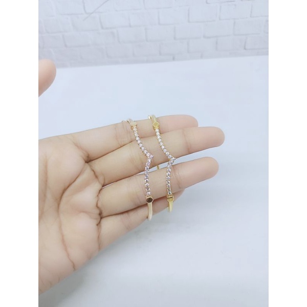 GELANG BANGLE PIPA LISTRING (AUREL) MP FULL/ GELANG PERAK ASLI SILVER 925 LAPIS EMAS/ GELANG FASHION WANITA