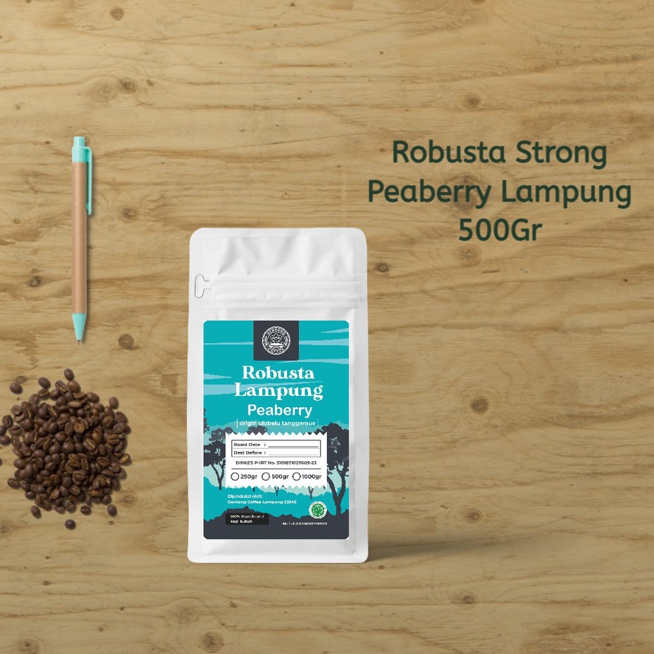 

Kopi STRONG RoastedBeans Bubuk Robusta Lampung Peaberry Lanang 500Gr