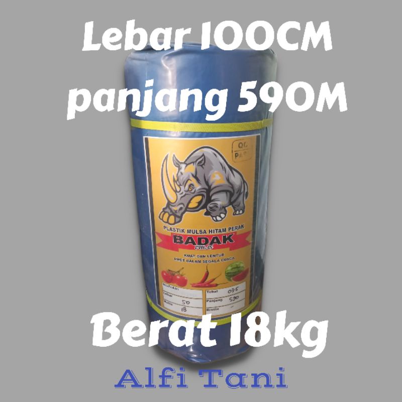 plastik mulsa hitam perak cap Badak 18kg