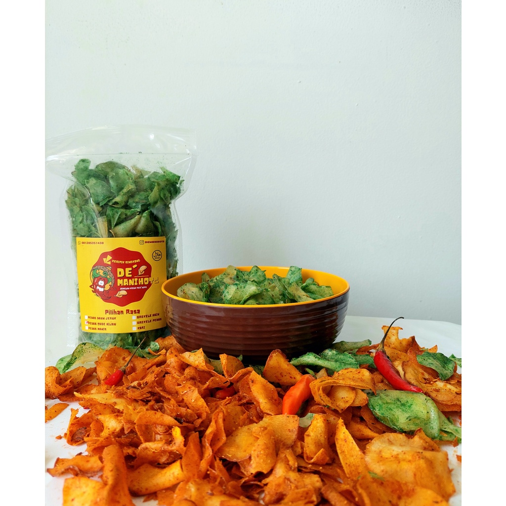 

( 500gr ) CEMILAN KERIPIK SINGKONG PEDAS DE'MANIHOTS 6 VARIAN RASA
