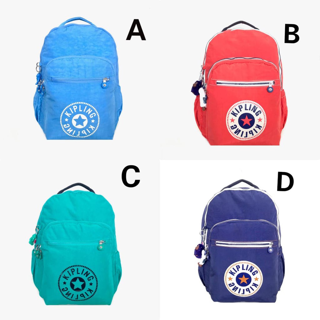 Tas Ransel Kipling Seoul GO Original Backpack Large Besar Laptop ORI BIRU NAVY HIJAU TOSKA PEACH