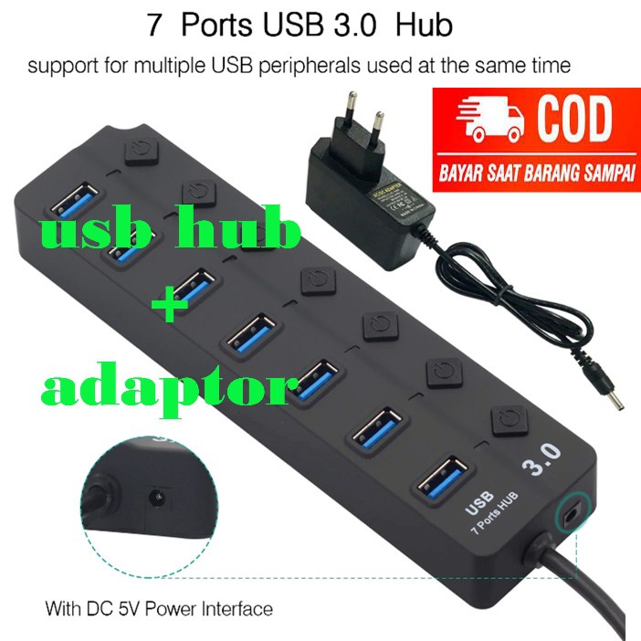 USB 4 Port 3.0 Hub Berkecepatan Tinggi 5Gbps Buat Cas Hp Juga Bisa