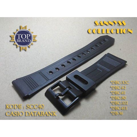 STRAP TALI JAM CASIO DATABANK DBC-62 - DBC 62 - DBC62 HITAM