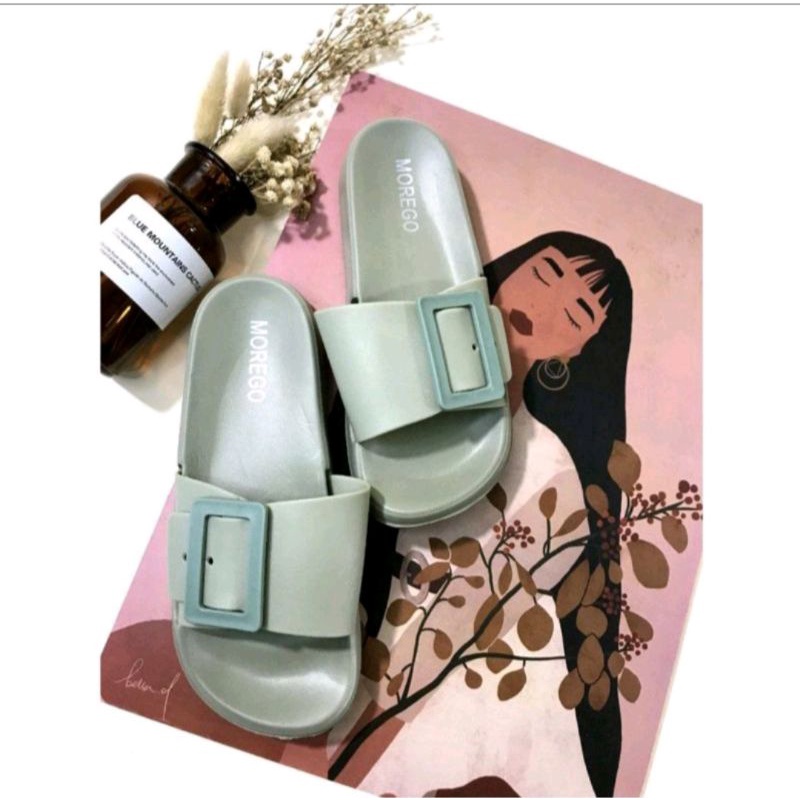 Sandal Slop Gesper Morego 3289W -1/Gesper LCR 2088-1-Hijau Olive MRG