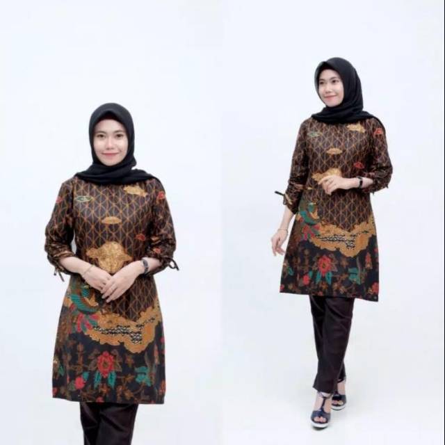  Baju  Tunik  Batik Mega Mendung Cantik Simpel Elegan  Warna 