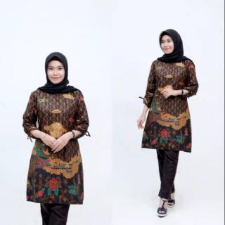 Baju Tunik Batik  Mega Mendung Cantik Simpel Elegan Warna  