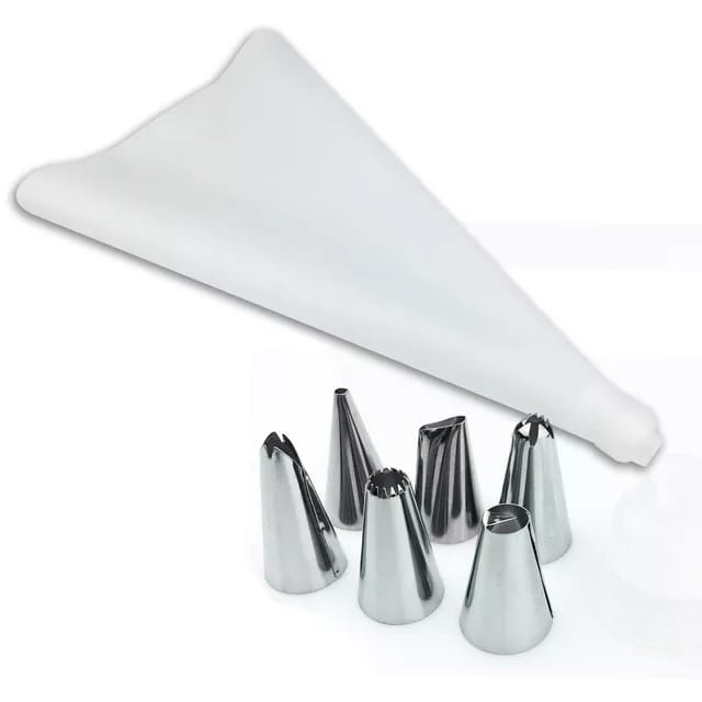 Piping Bag Silikon Set 8 in 1 Cake Decorating Cookie + Spuit 8 IN 1 / ICING SPUIT DEKORASI KUE CHEF PASTRY