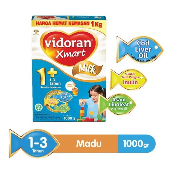 

Vidoran Susu Pertumbuhan Xmart1+ Madu Nutriplex 1000G