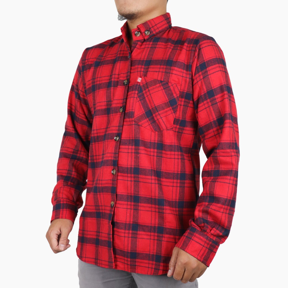 Sarfa Kemeja Pria Flanel / Kemeja Flanel Distro / Kemeja Distro Flanel - FK Merah Joyjoy