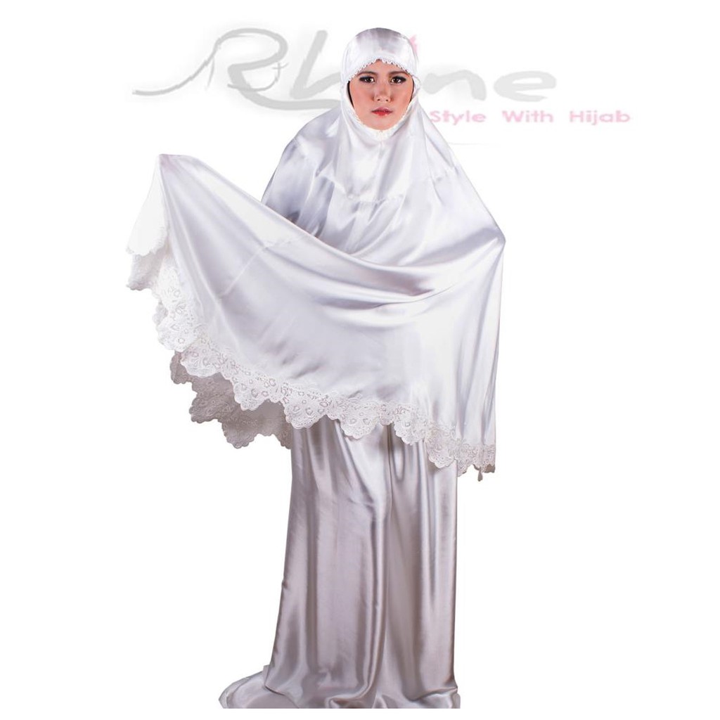 MUKENA MUKENAH MAHAR MEWAH BORDIR KERANCANG HANDMADE - PUTIH