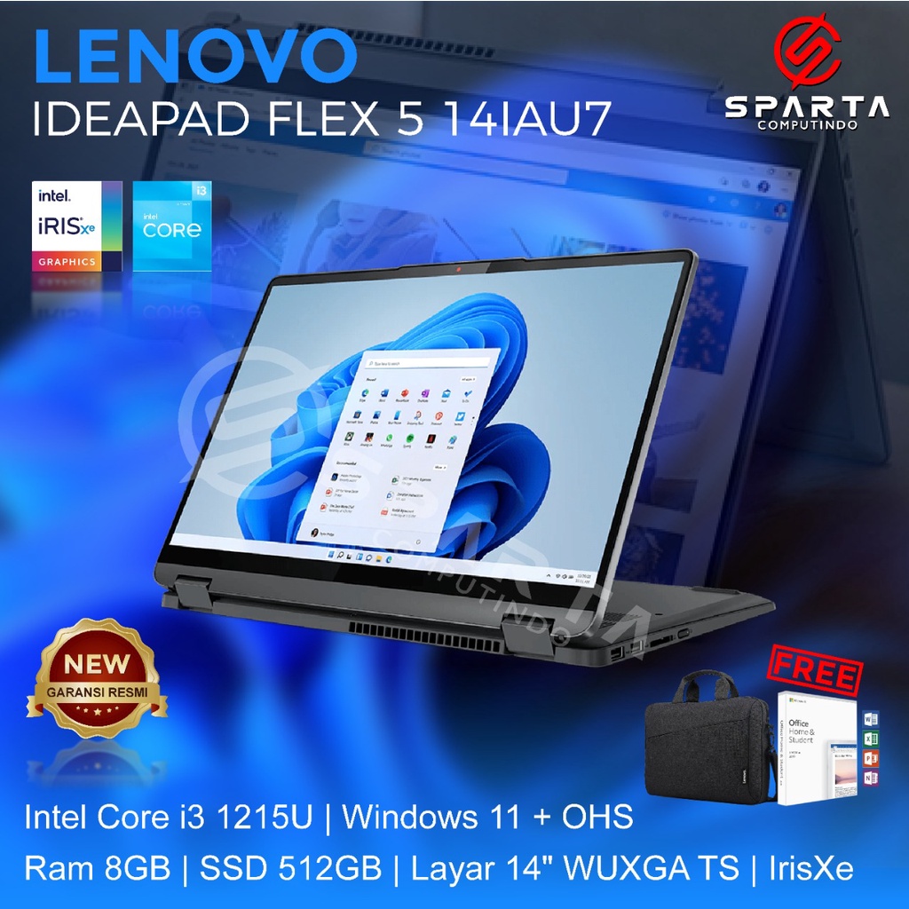 Laptop Lenovo Ideapad Flex 5 14IAU7 Core i3 1215U 8GB 512GB SSD 14″ Multi Touch