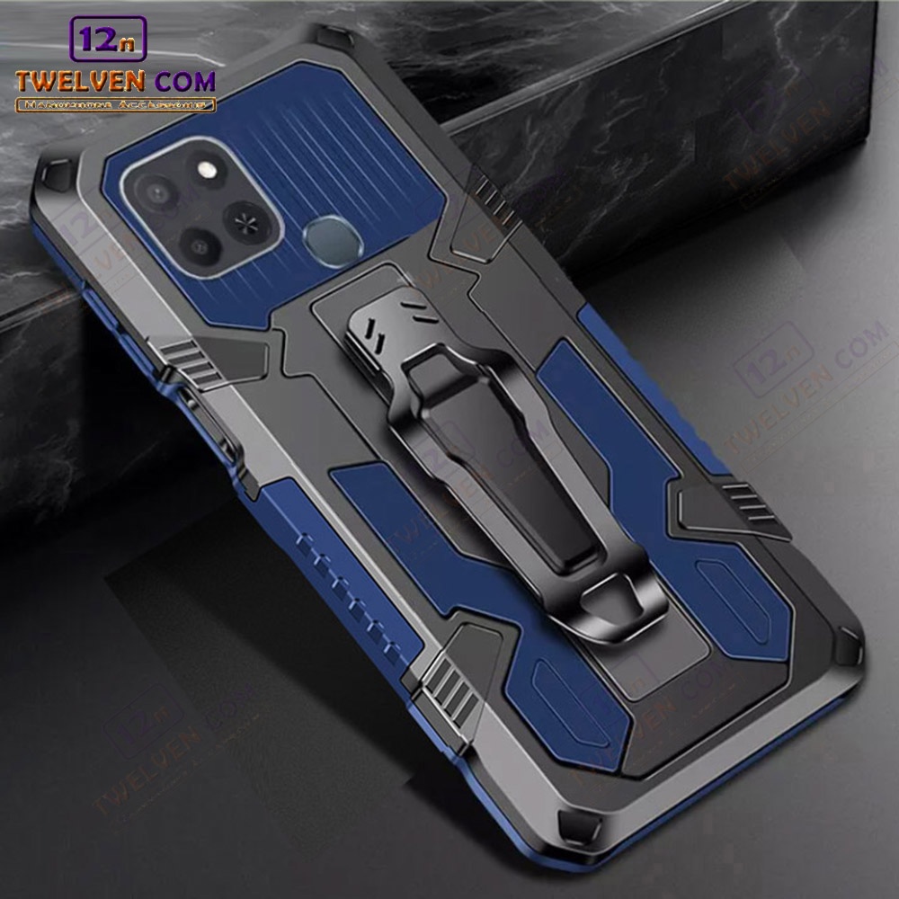 Case Shockproof Infinix Smart 6 Armor Hardcase Stand Clip